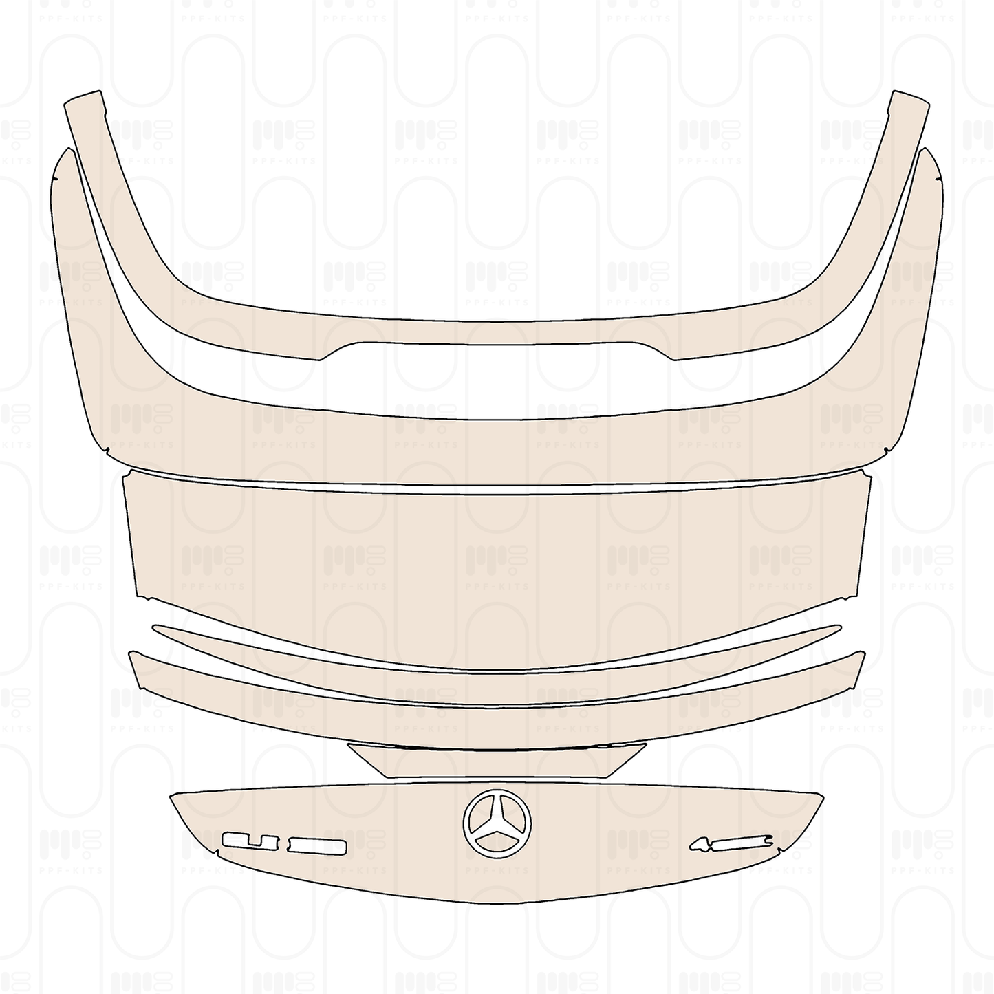 Trunk Lid with Spoiler, without Antenna cutout, with "CLE 300" & "4MATIC" Emblems
