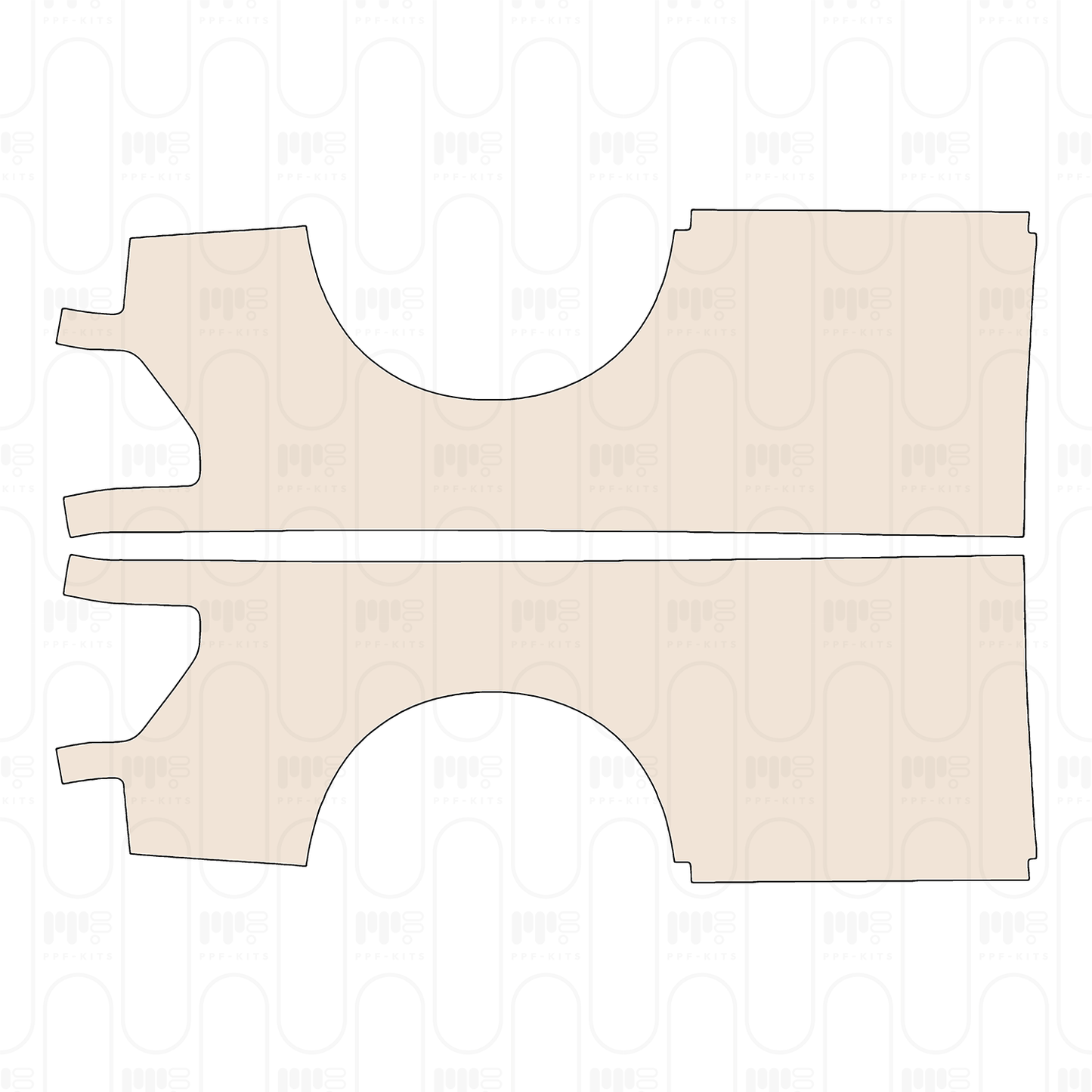 Pre-cut PPF pattern: Bed Side (Rear Fender) - Ford