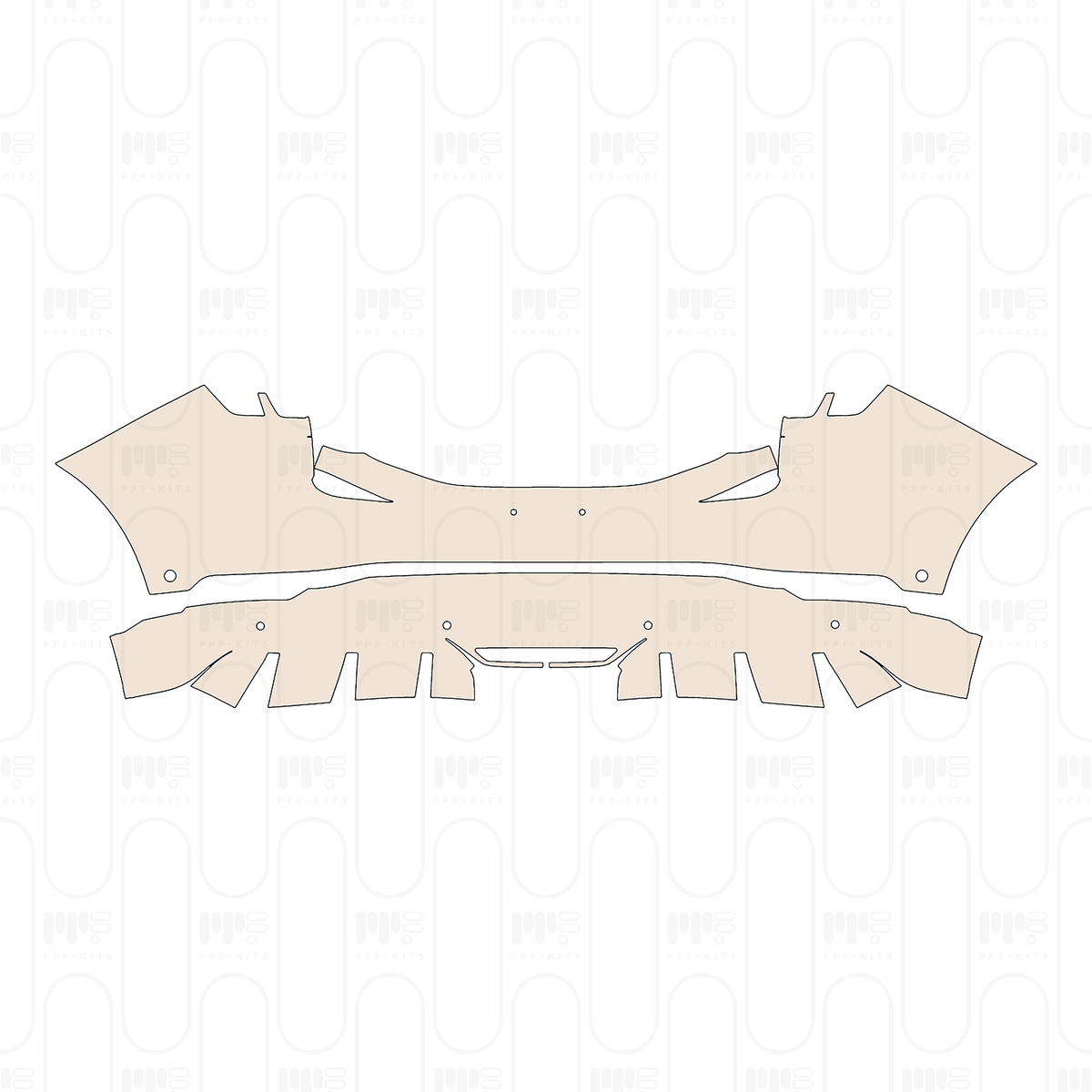 Pre-cut PPF pattern: Rear Bumper - Ford