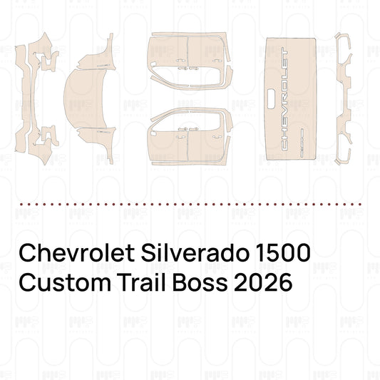 PPF prédécoupé Chevrolet Silverado 1500 Custom Trail Boss 2026