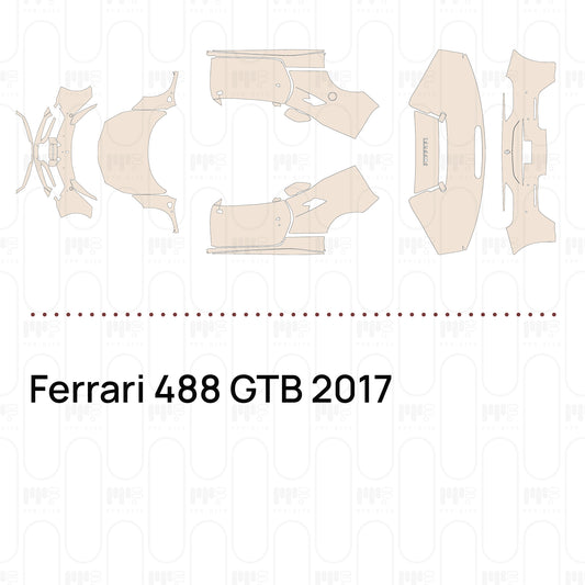 PPF prédécoupé Ferrari 488 GTB 2017