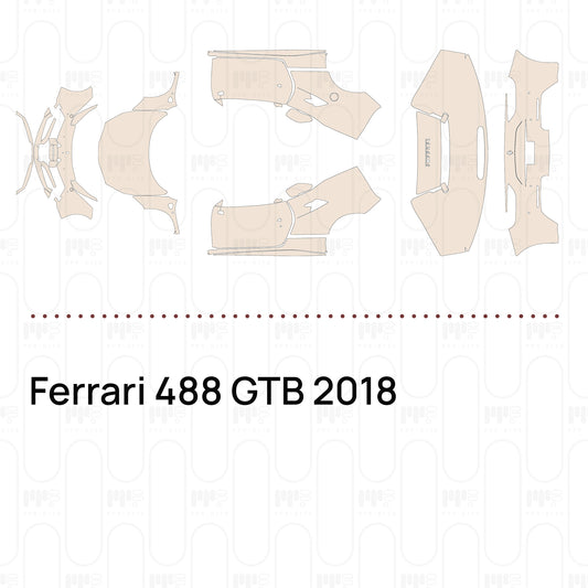 PPF prédécoupé Ferrari 488 GTB 2018