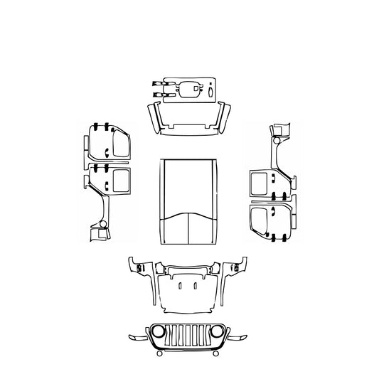 Pre-Cut PPF JEEP Wrangler 4 Door Sahara 2019 - PPF-Kits