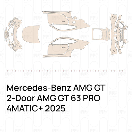 Pre-cut PPF pattern set for the Mercedes-Benz AMG GT 2-Door AMG GT 63 PRO 4MATIC+ 2025.