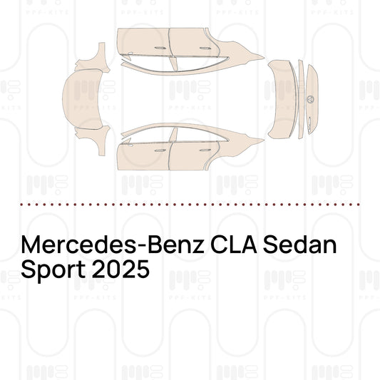 Mercedes-Benz CLA Sedan Sport 2025 – Film de protection PPF prédécoupé