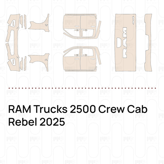 RAM Trucks 2500 Crew Cab Rebel 2025 – Film de protection PPF prédécoupé