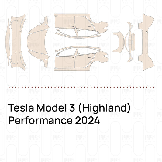 PPF prédécoupé Tesla Model 3 (Highland) Performance 2024