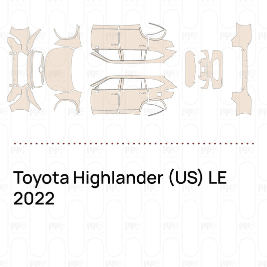 PPF prédécoupé Toyota Highlander (US) LE 2022