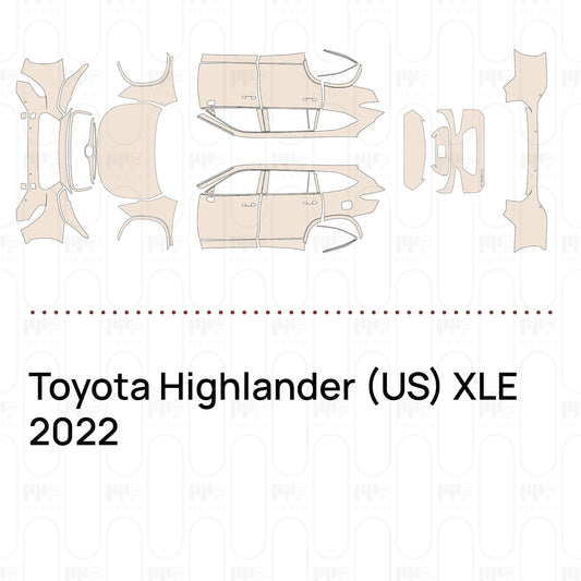 PPF prédécoupé Toyota Highlander (US) XLE 2022