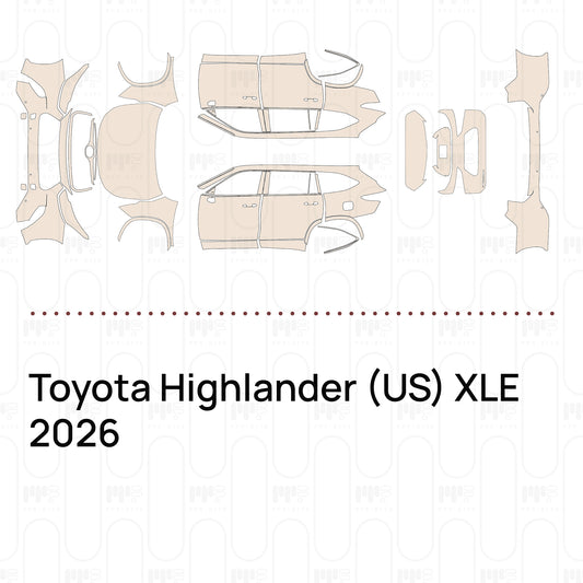 PPF prédécoupé Toyota Highlander (US) XLE 2026