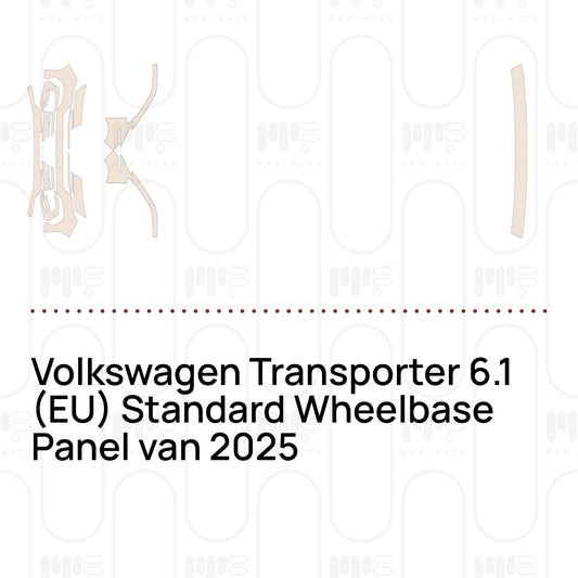 Film de protection PPF prédécoupé Volkswagen Transporter 6.1 (EU) Standard Wheelbase Panel van 2025