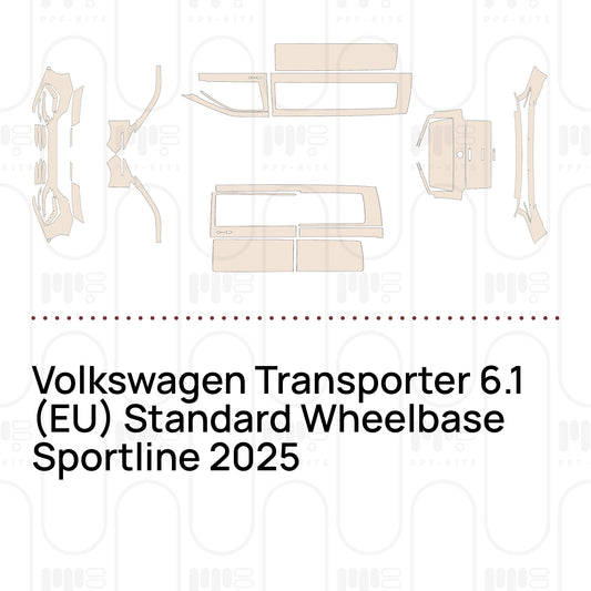 Film de protection PPF prédécoupé Volkswagen Transporter 6.1 (EU) Standard Wheelbase Sportline 2025