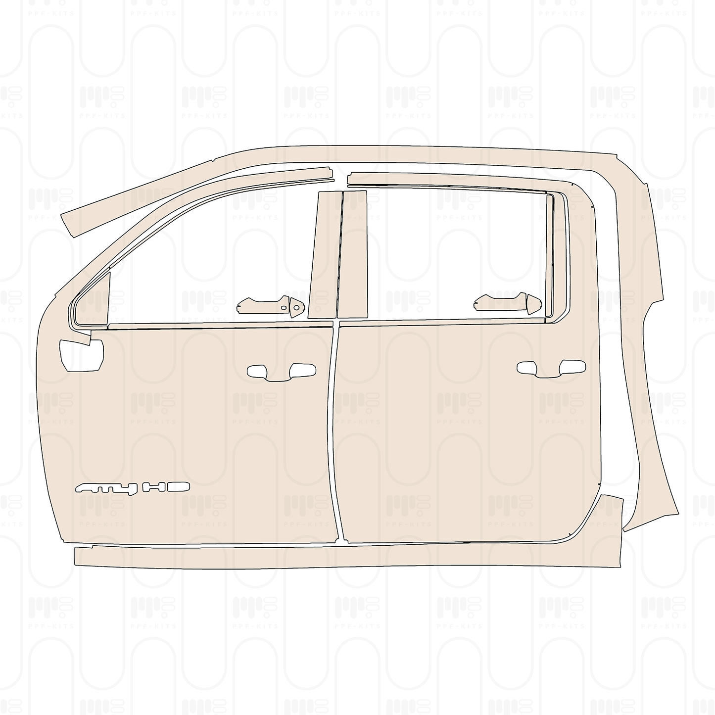 (left) Door+Side Skirt with "AT4 HD" Emblem on front door