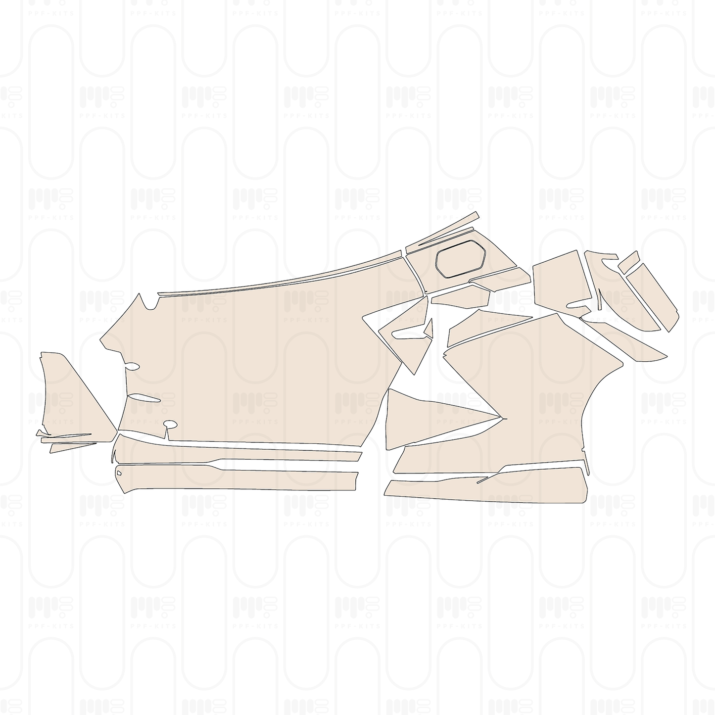 (left) Door+Side Skirt+Rear Fender with upper exterior carbon Package