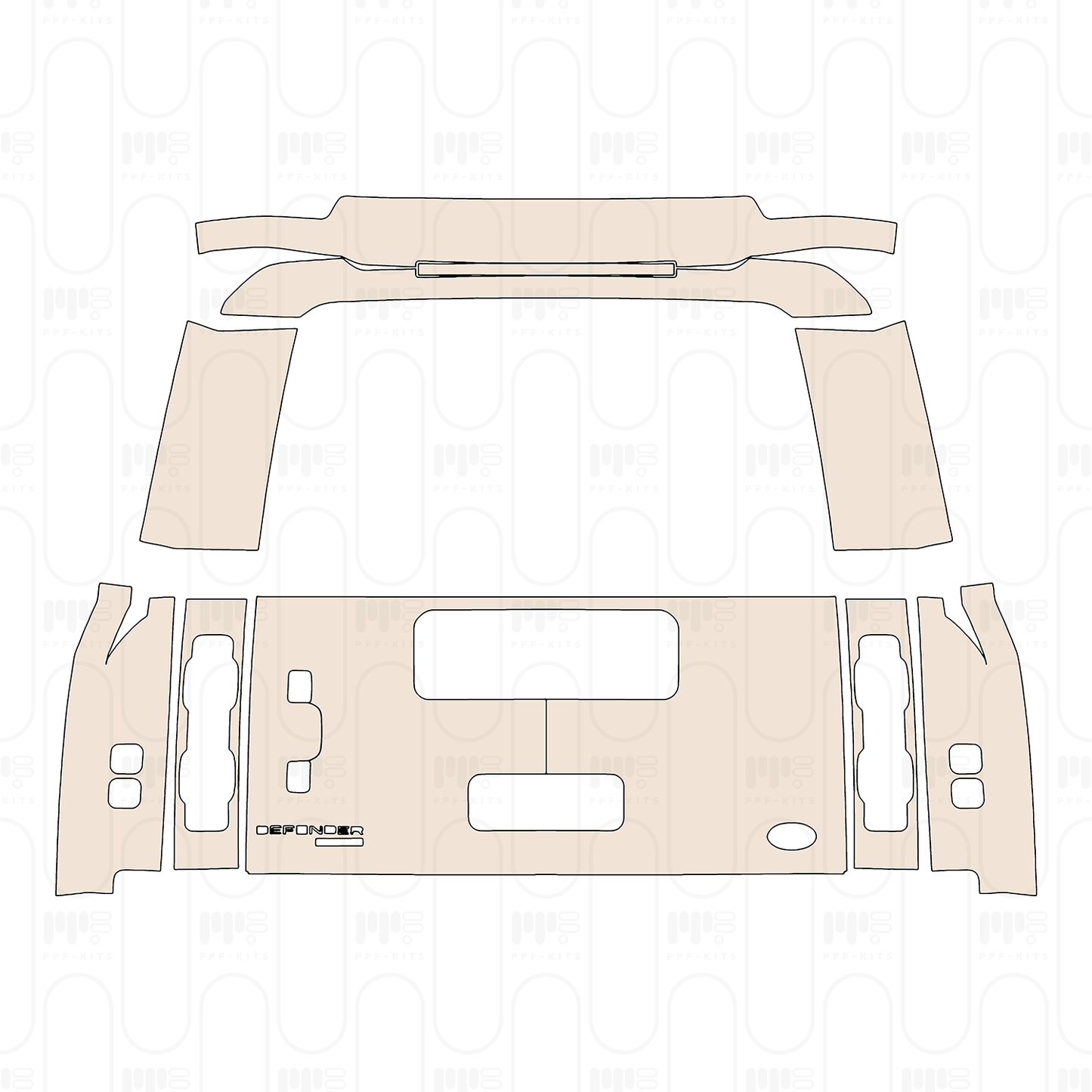PPF prédécoupé Land Rover Defender 110 X 2025