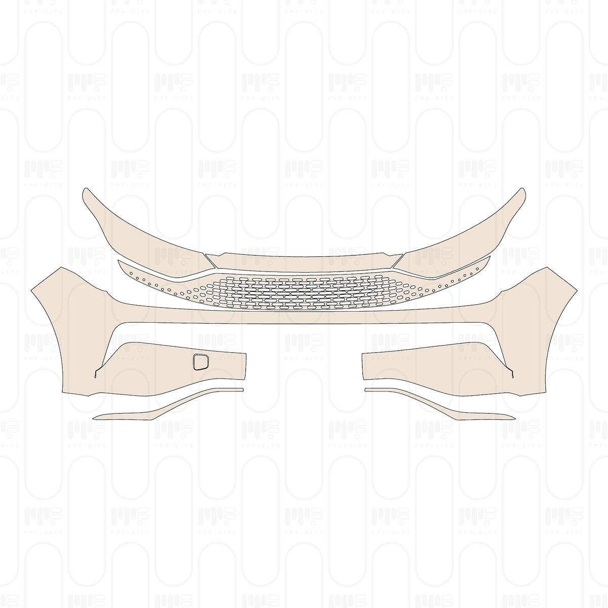 Bumper+Headlamp with license frame cutout