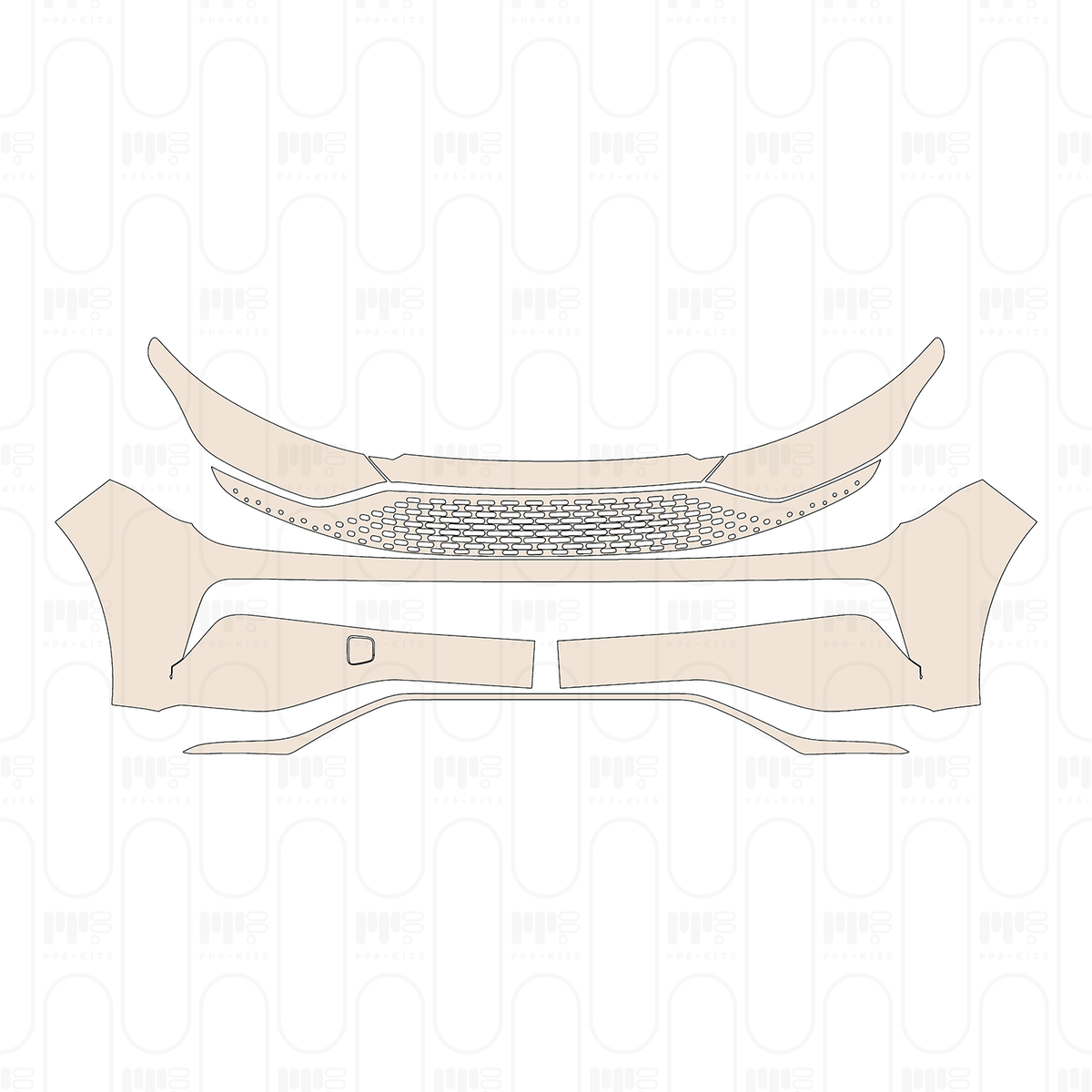 Bumper+Headlamp without license frame cutout