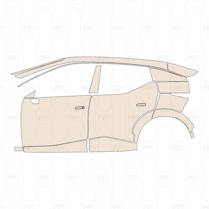 (left) Door+Side Skirt with door handle on door