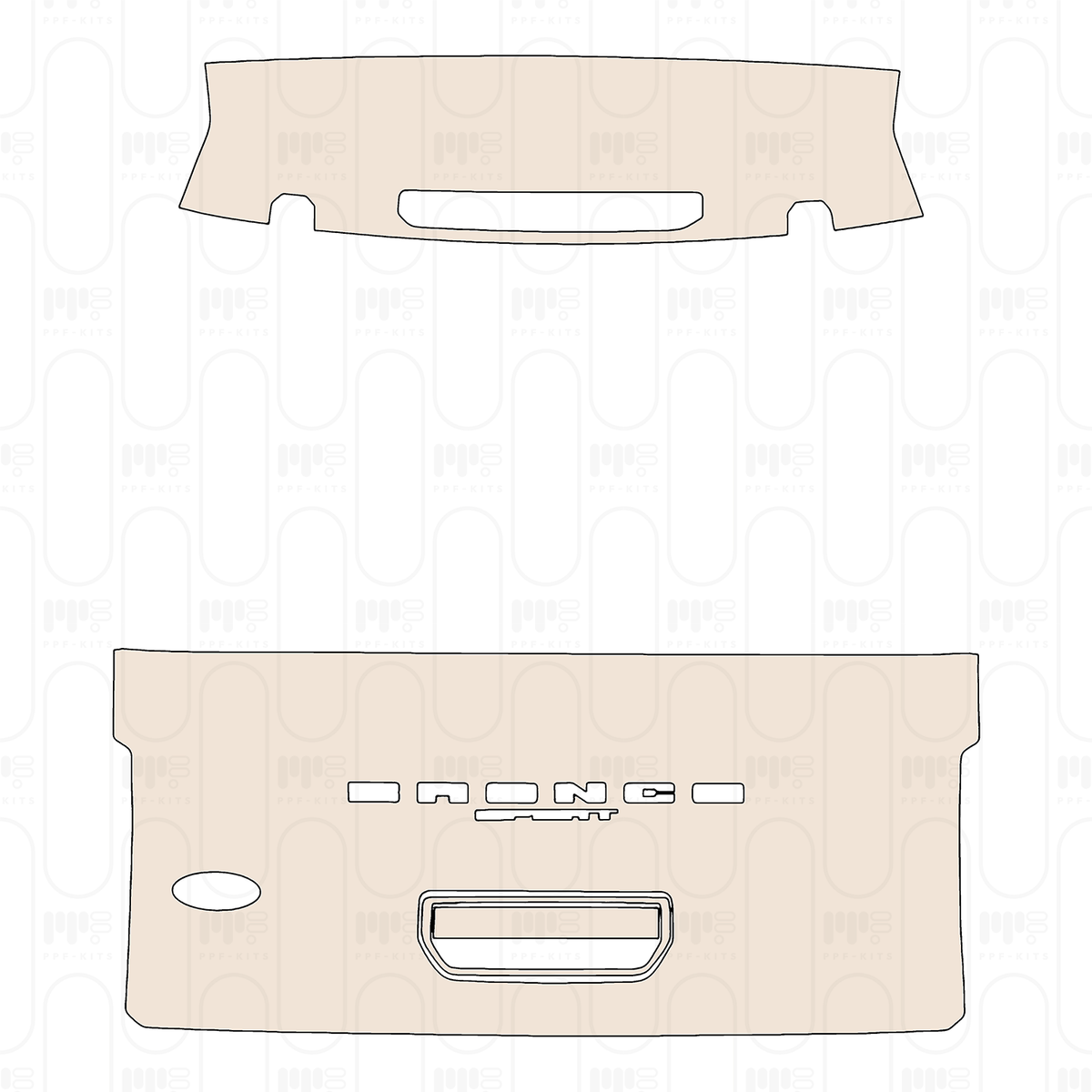 Trunk Lid with "BRONCO SPORT" & "Ford" Emblem, with elliptical marker