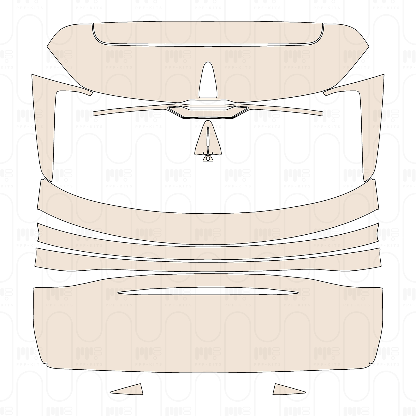 Trunk Lid without Emblem, Spoiler with camera