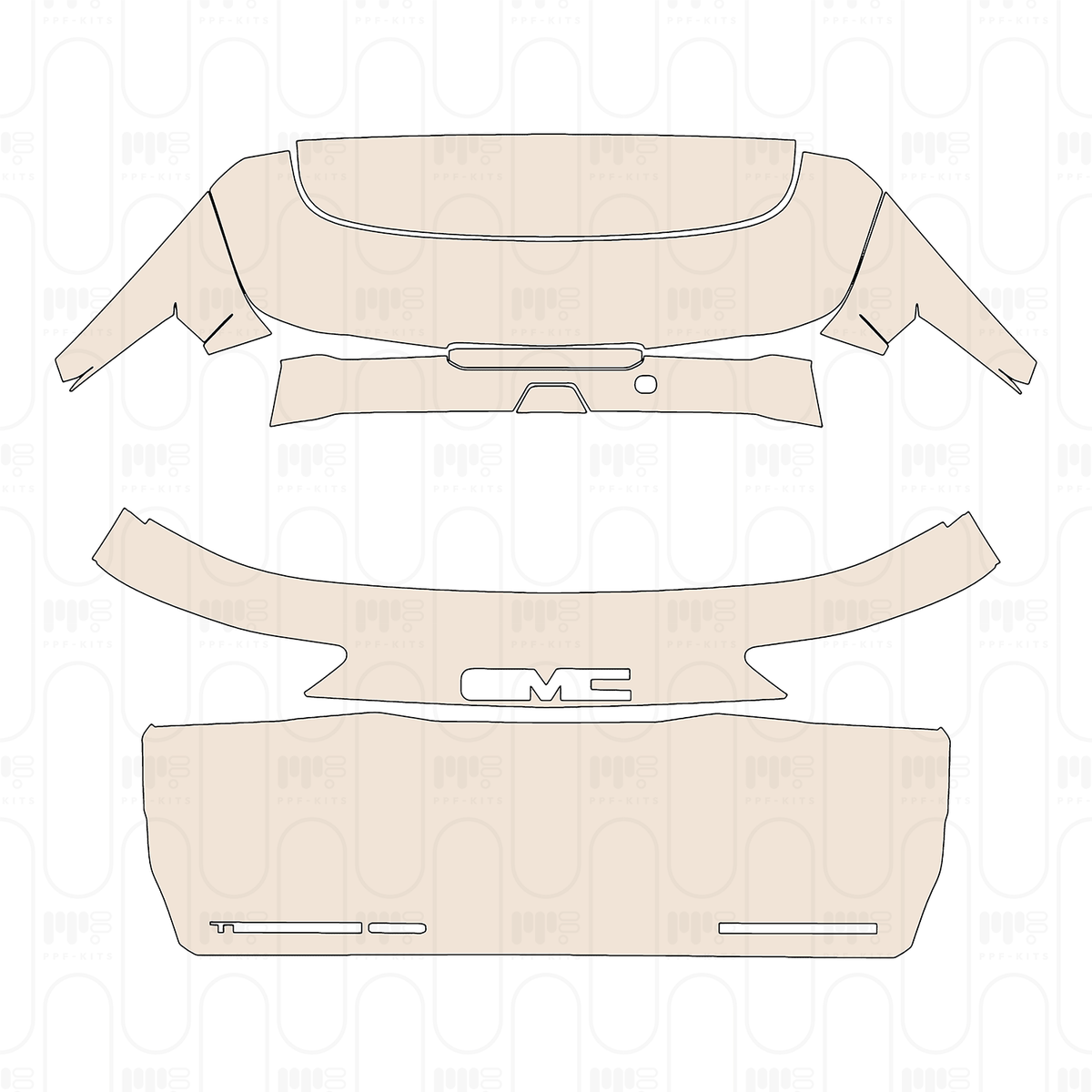 Trunk Lid with "TERRAIN" & "FWD" & "ELEVATION" Emblems