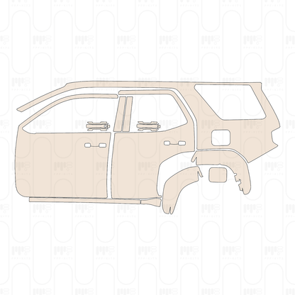 (left) Door+Side Skirt+Rear Fender without Emblem on rear Fender