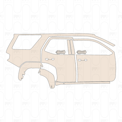 (right) Door+Side Skirt+Rear Fender without Emblem on rear Fender