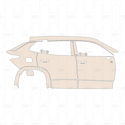 (right) Door+Rear Fender+Side Skirt with "R" Emblem on front door