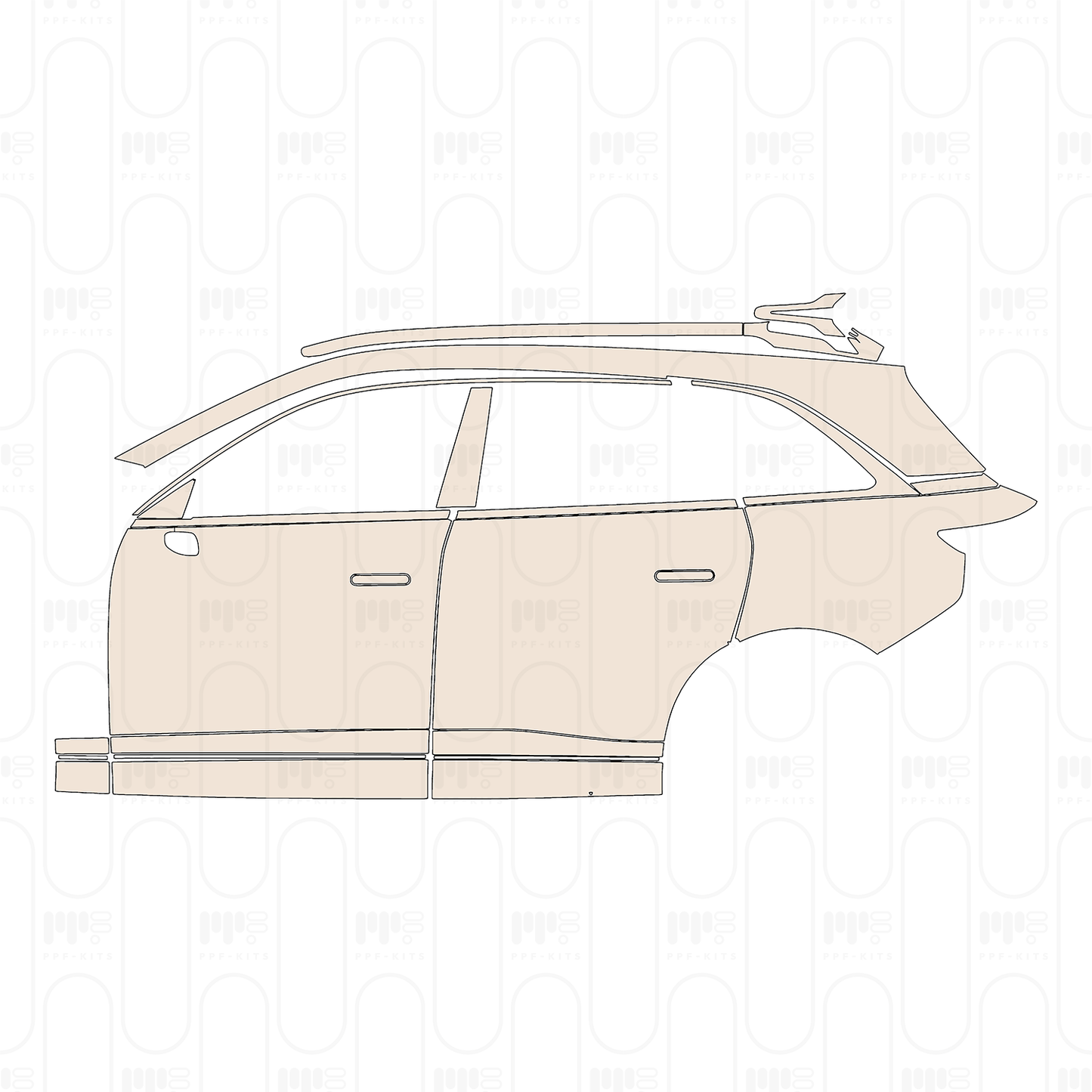 (left) Door+Side Skirt+Rear Fender