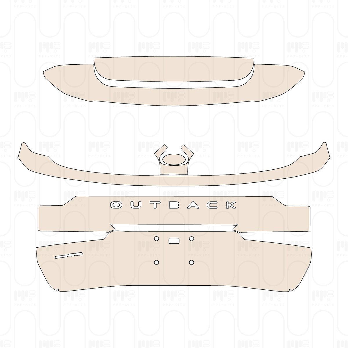 Trunk Lid with "OUTBACK" & "AWD" Emblems