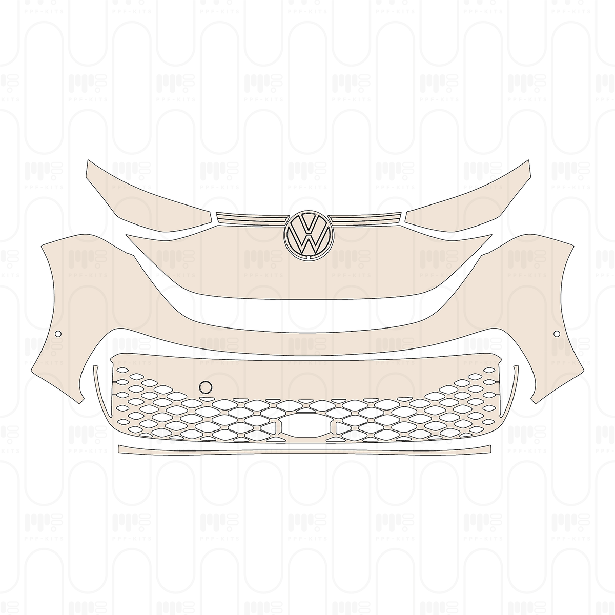 Bumper+Headlamp with complete grille, with 2 PDC (Parking Sensors)