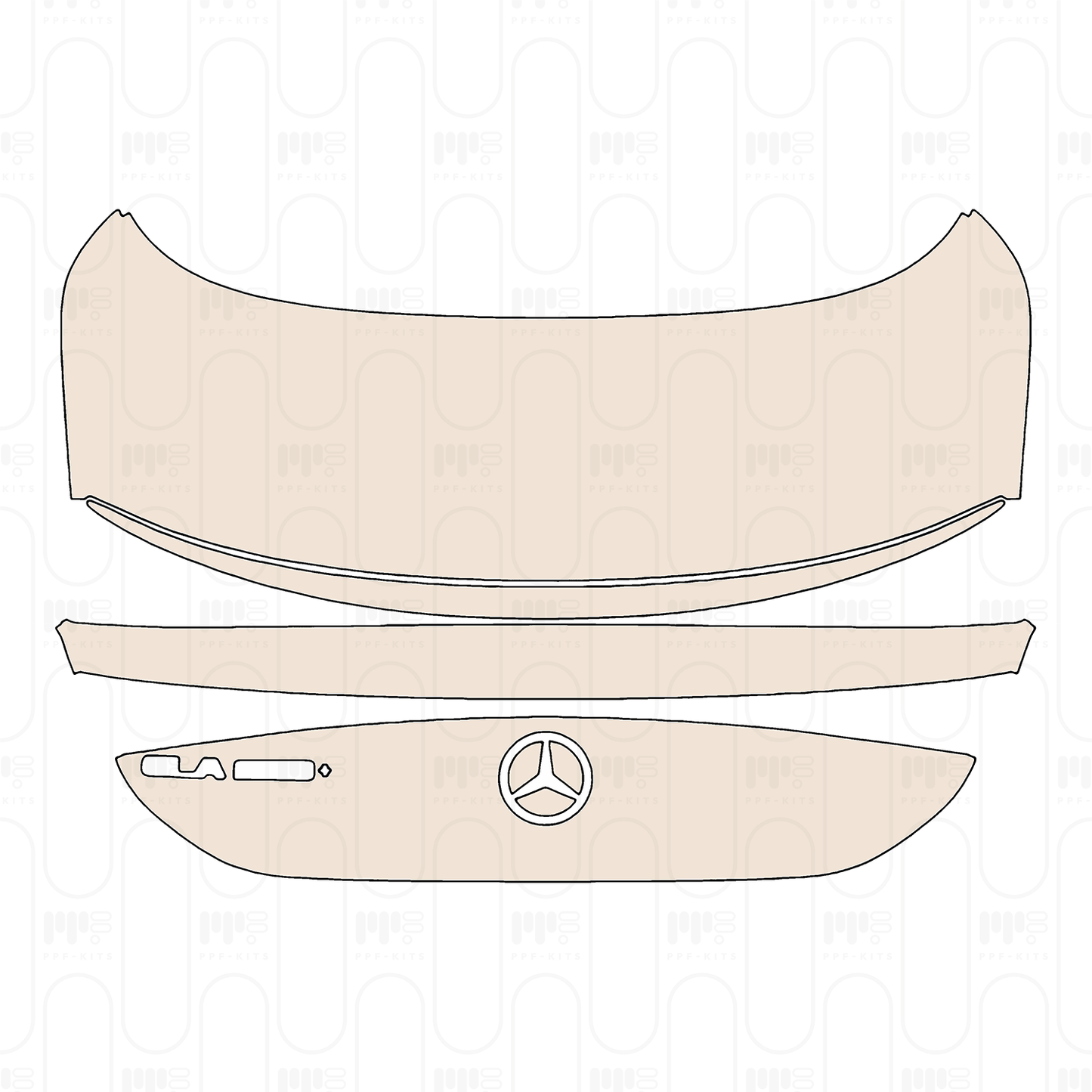Trunk Lid with Spoiler, with "CLA XXX+" Emblem