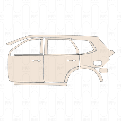 (left) Door+Rear Fender+Side Skirt Separate cutting of B‐Pillar and C‐Pillar