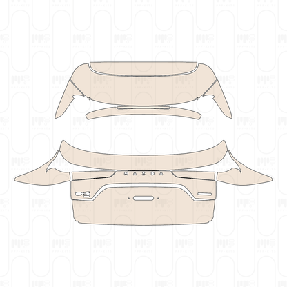Trunk Lid with "MAZDA" & "CX-5 AWD" & "e SKYACTIVG" Emblems