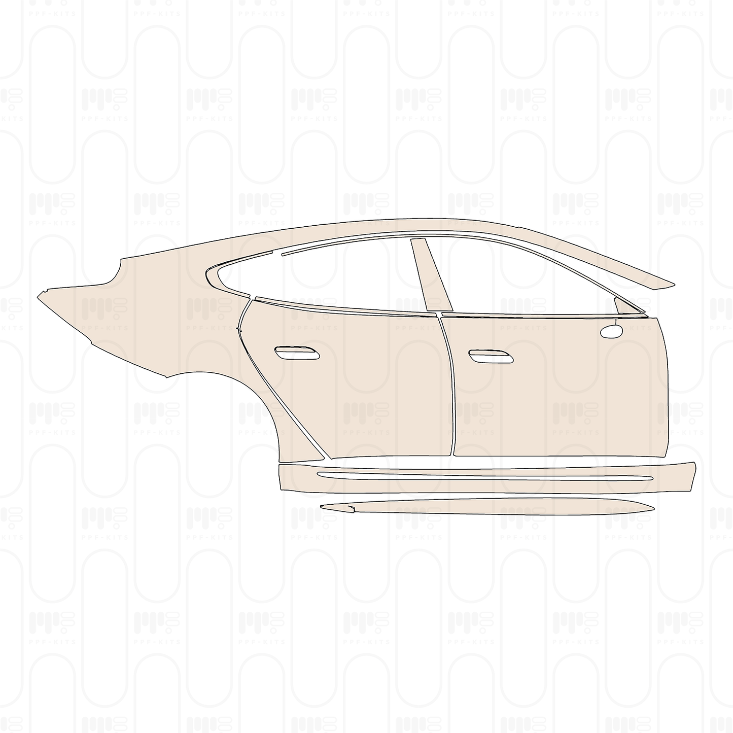 (right) Door+Side Skirt+Rear Fender