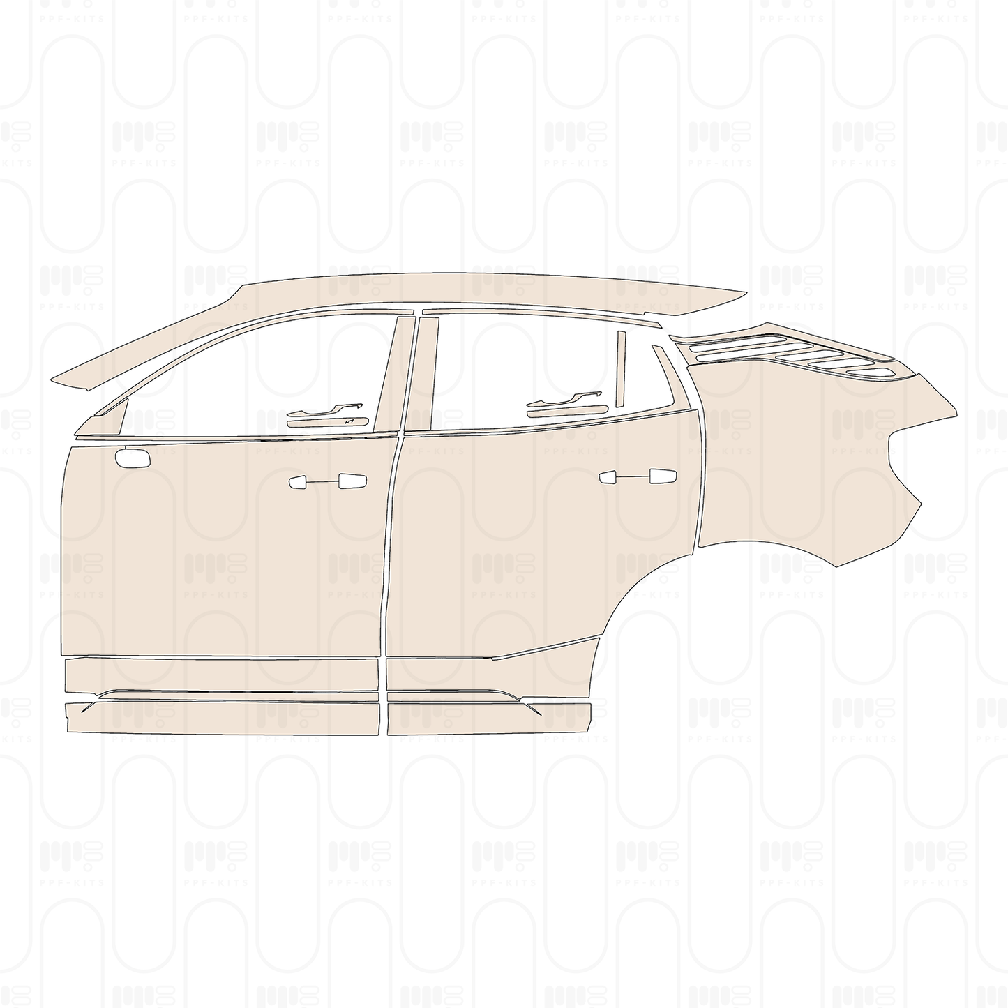(left) Door+Side Skirt+Rear Fender