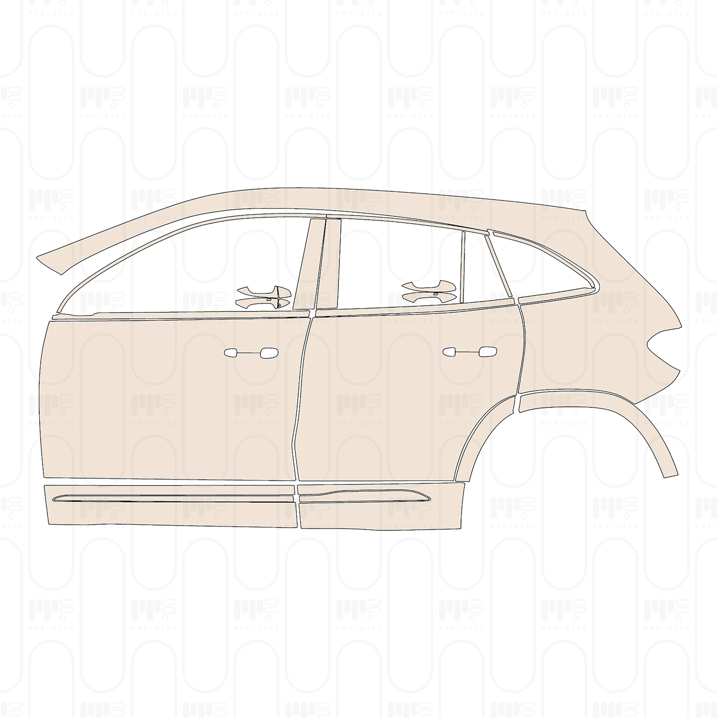 (left) Door+Side Skirt+Rear Fender
