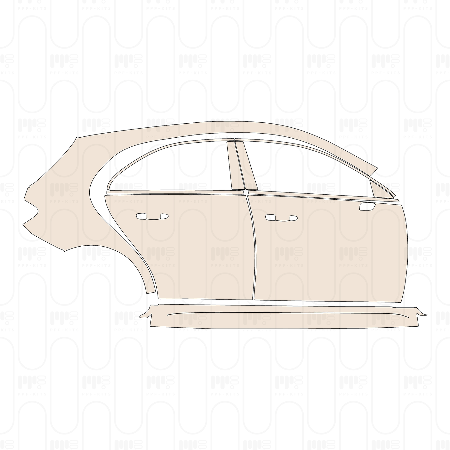 (right) Door+Side Skirt+Rear Fender