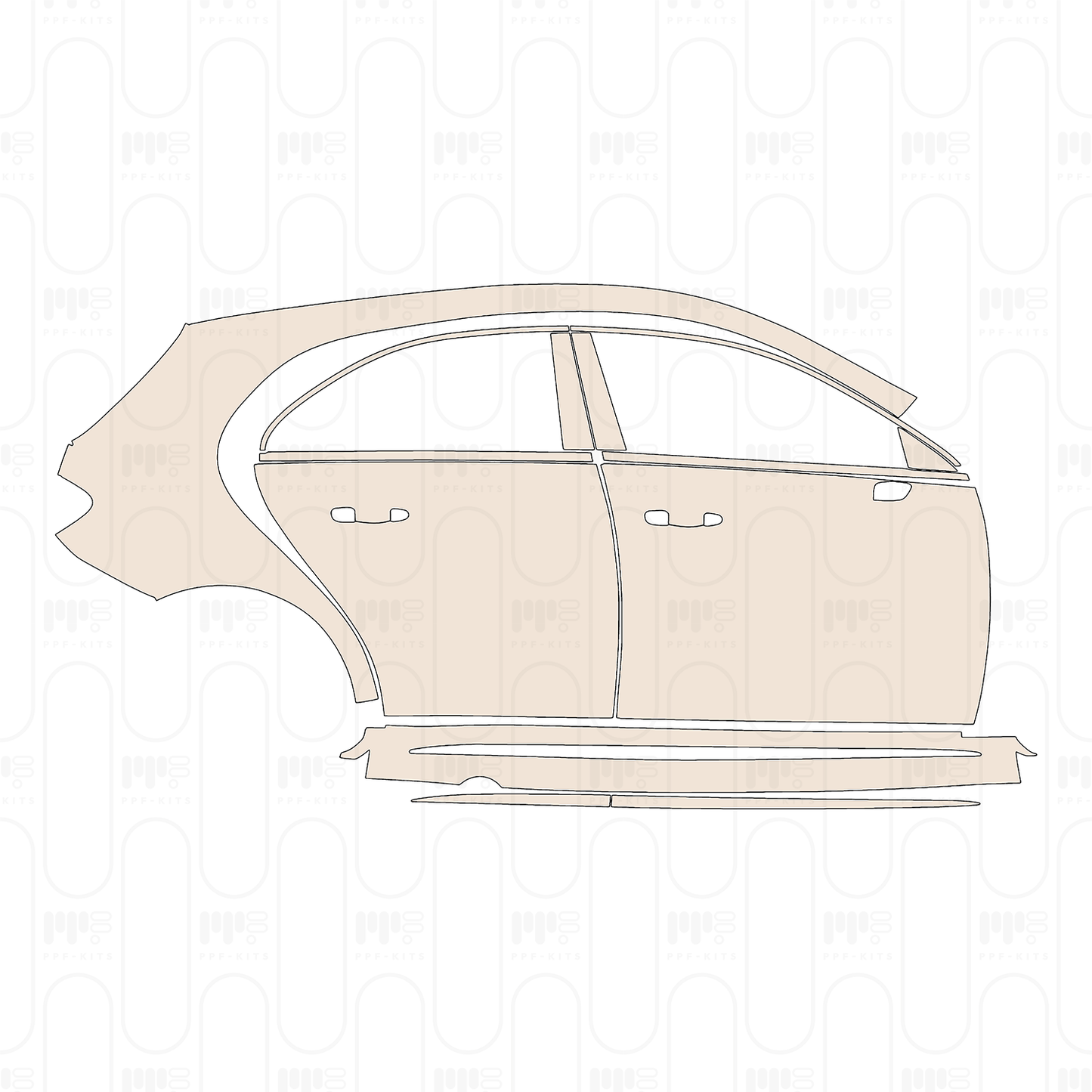 (right) Door+Side Skirt+Rear Fender with aerodynamic Package