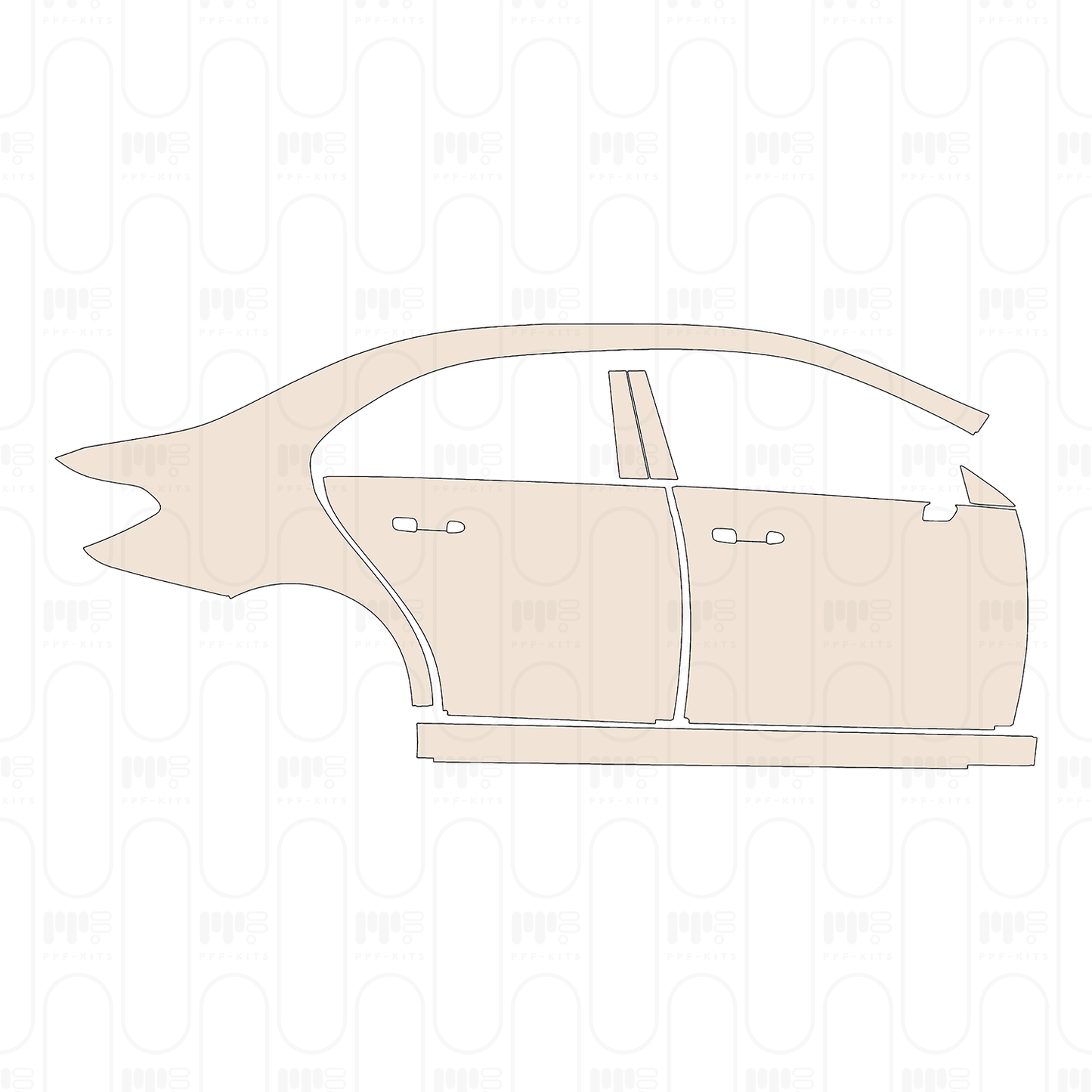 (right) Door+B-Pillar+Rear Fender+Side Skirt