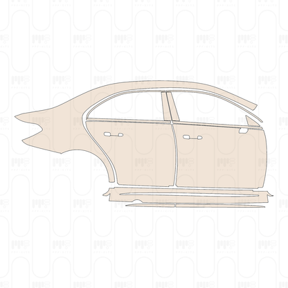 (right) Door+B-Pillar+Rear Fender+Side Skirt with aerodynamic Package