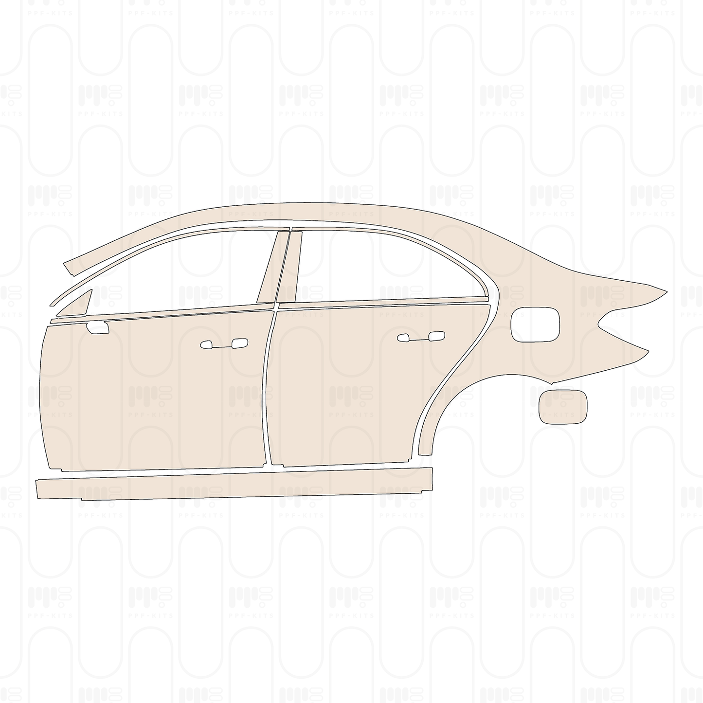 (left) Door+B-Pillar+Rear Fender+Side Skirt