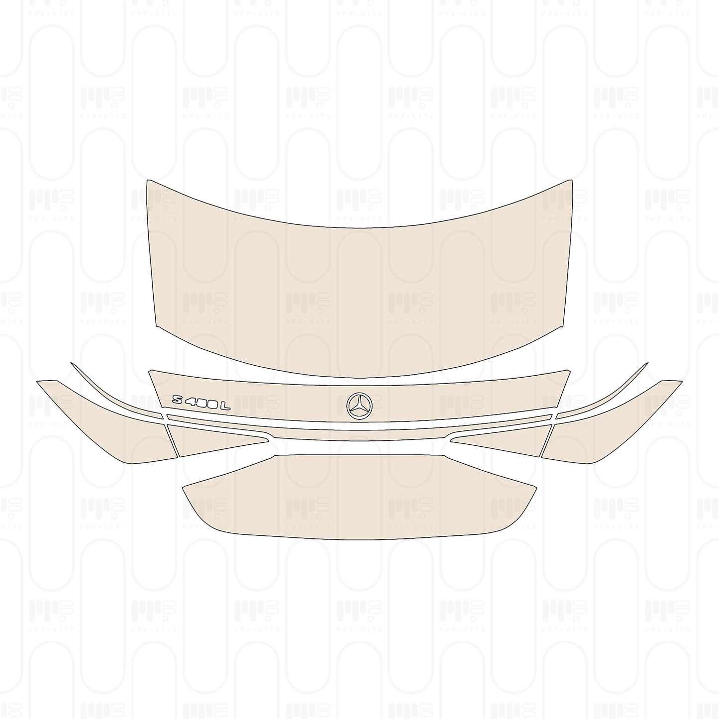 Trunk Lid without license trim , with "S450L" Emblem