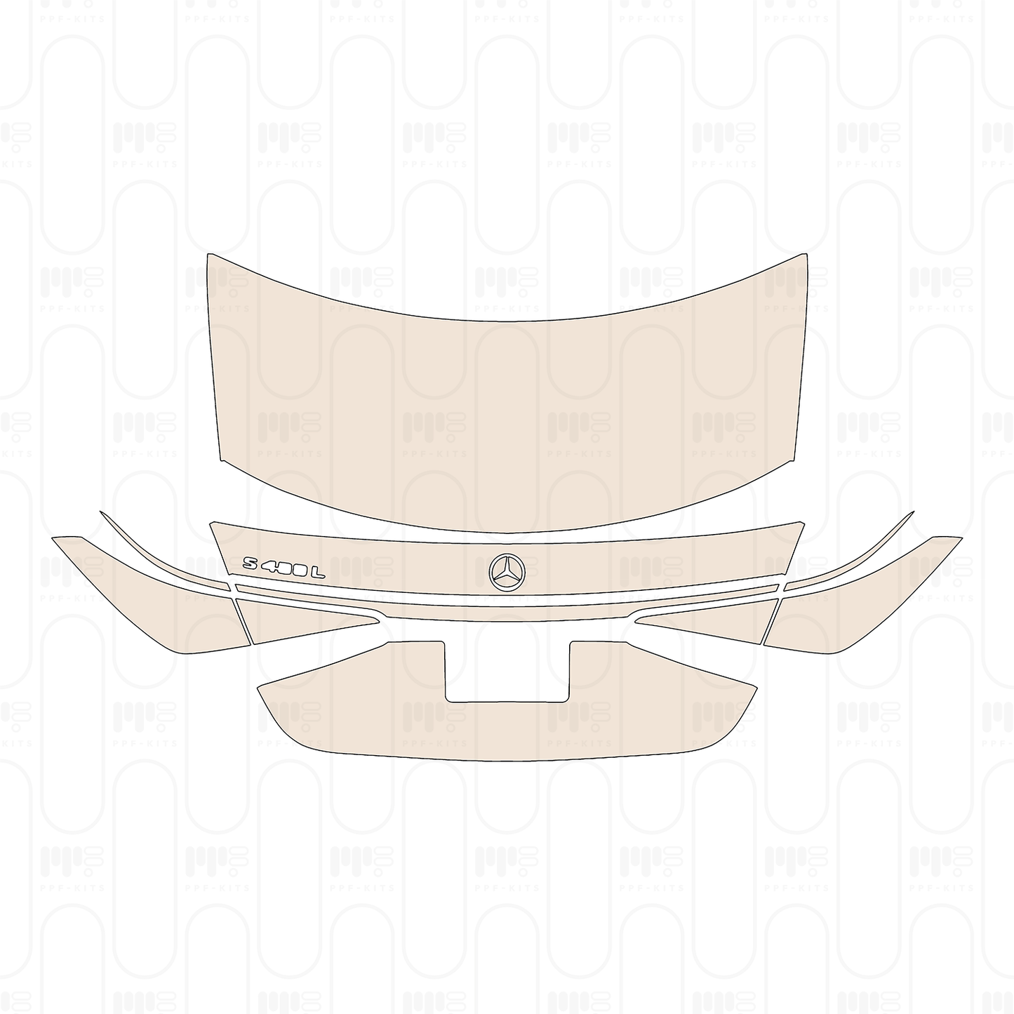 Trunk Lid With license trim, with "S450L" Emblem