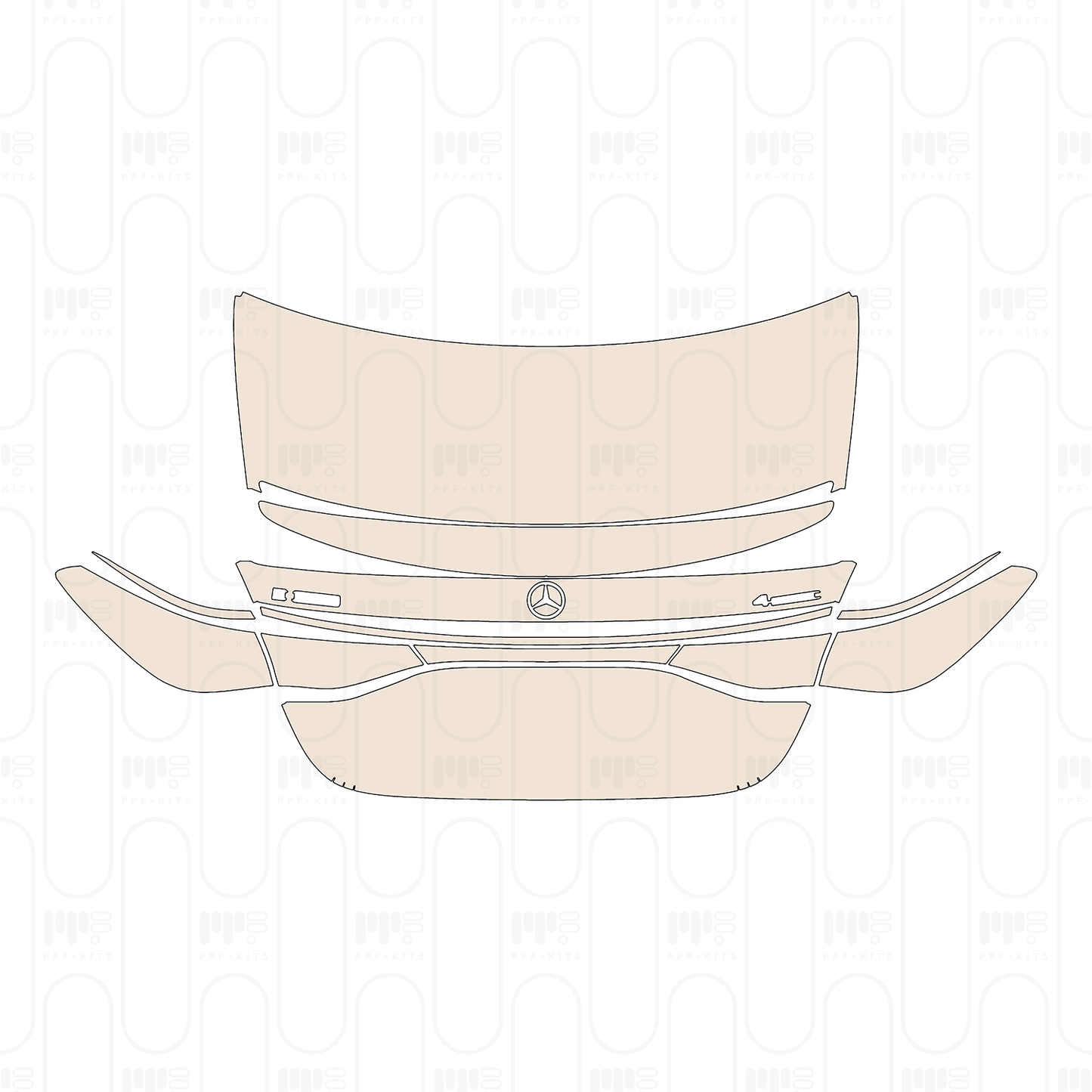 Trunk Lid with Spoiler, with "E300" & "4MATIC" Emblems