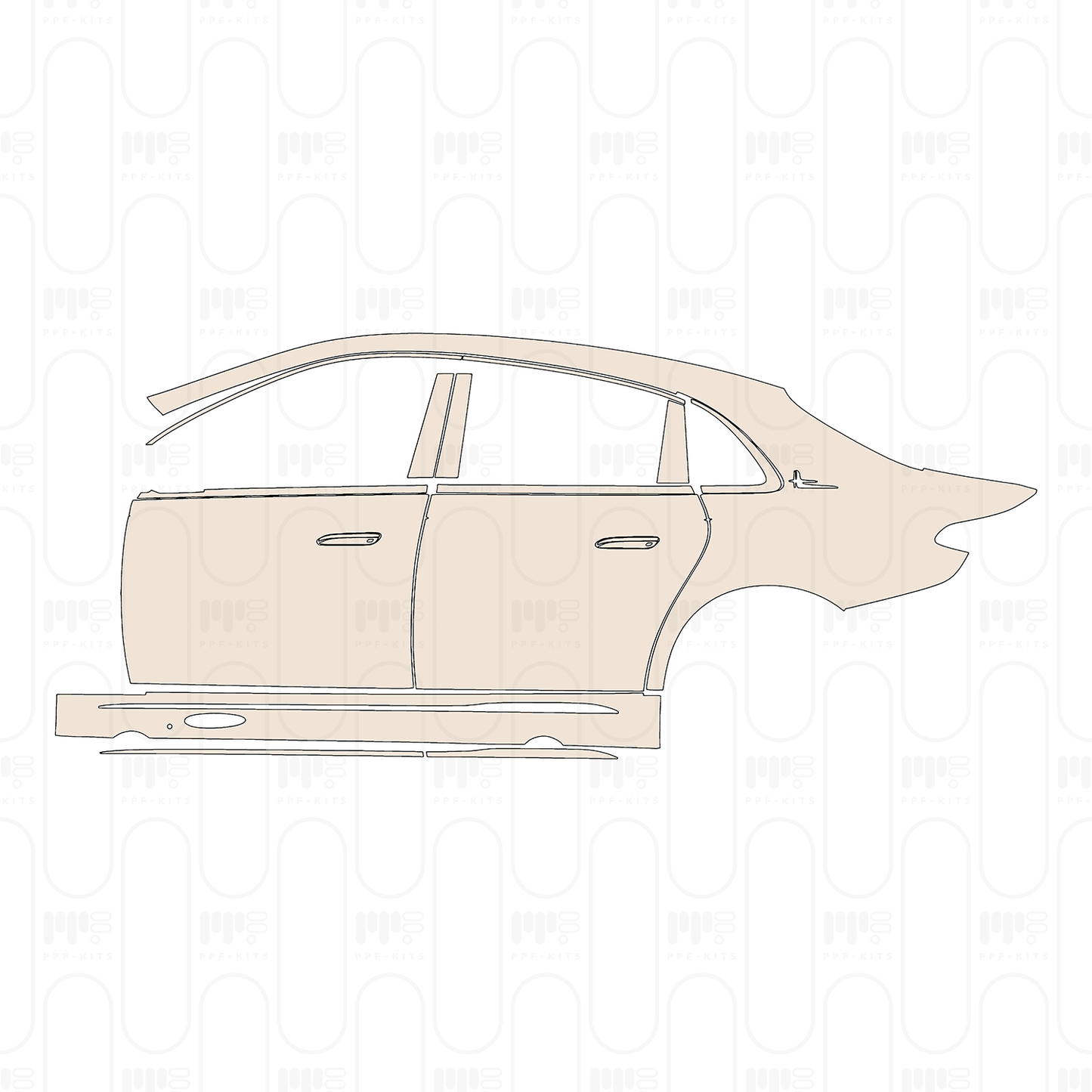 (left) Door+Side Skirt+Rear Fender