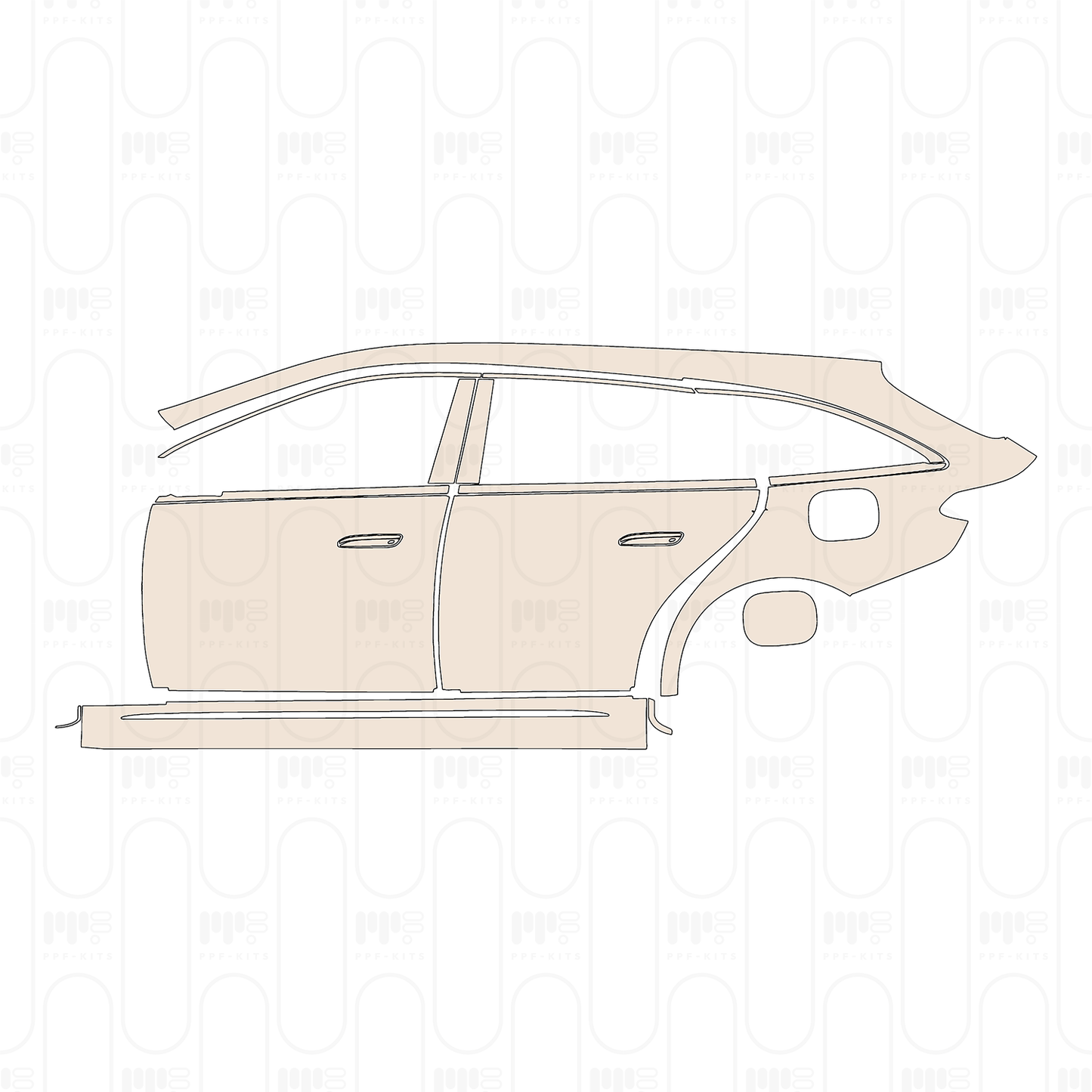 (left) Door+Side Skirt+Rear Fender with charging port on rear Fender