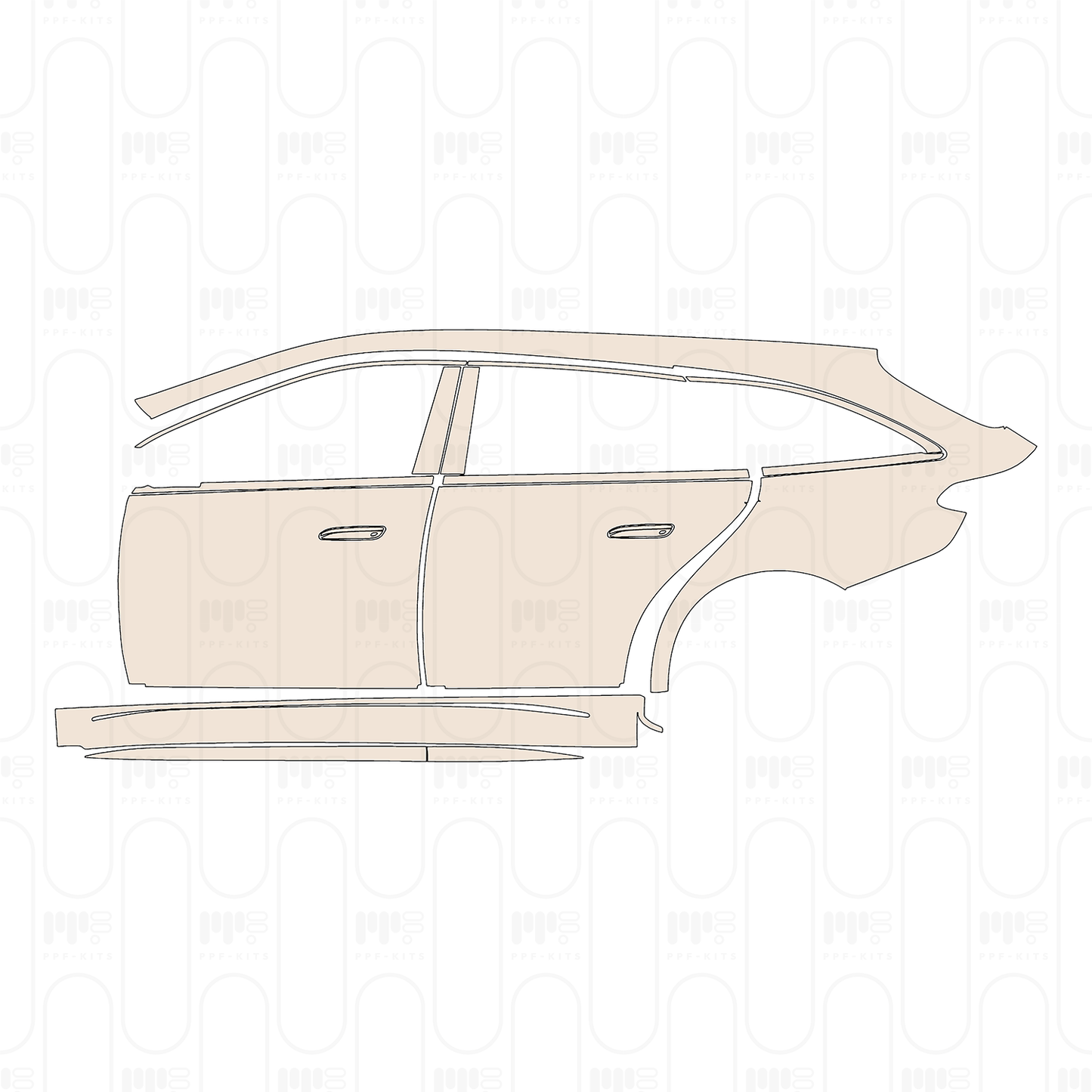 (left) Door+Side Skirt+Rear Fender