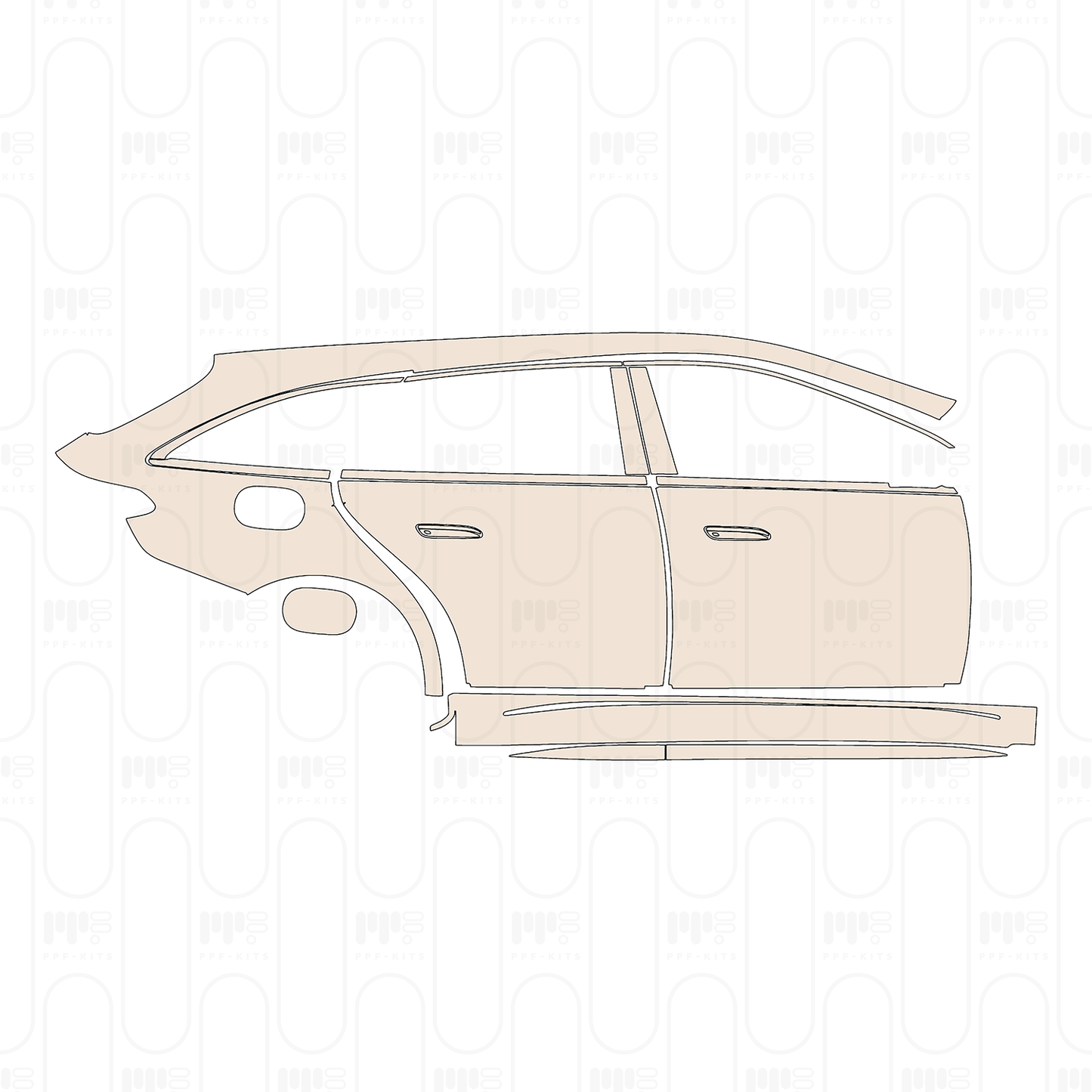 (right) Door+Side Skirt+Rear Fender