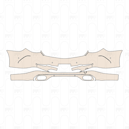 Rear Bumper for US license plate frame, with 6 PDC (Parking Sensors)